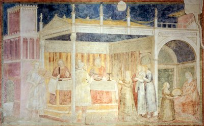 Italia, Firenze, Basilica di Santa Croce, Cappella Peruzzi, Festa di Erode (dettaglio delle Storie di San Giovanni Battista) da Giotto (c.1266 1337)