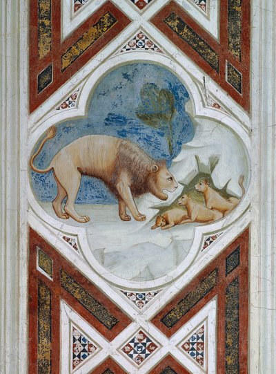 Piastrella dipinta, simbolo della resurrezione di Gesù Cristo (dettaglio) da Giotto (c.1266 1337)