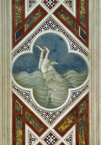 Giona inghiottito dalla balena, (dettaglio) da Giotto (c.1266 1337)
