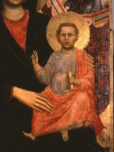 Bambino Gesù dalla Madonna col Bambino in trono da Giotto di Bondone