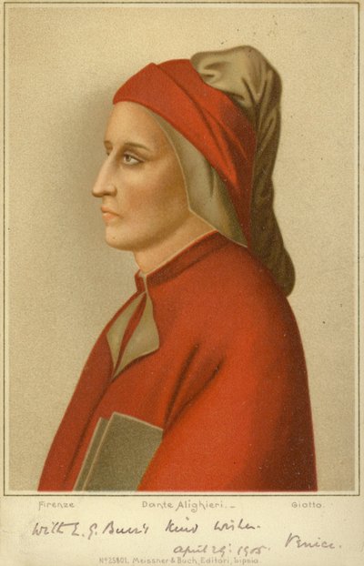 Dante Alighieri (c1265-1321), poeta italiano da Giotto di Bondone