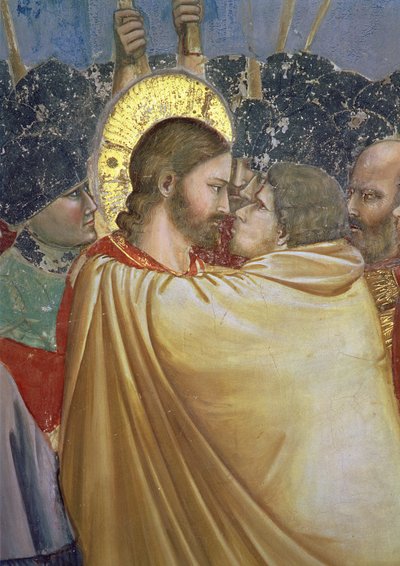 Il Tradimento di Cristo (dettaglio del bacio, c.1305) da Giotto di Bondone