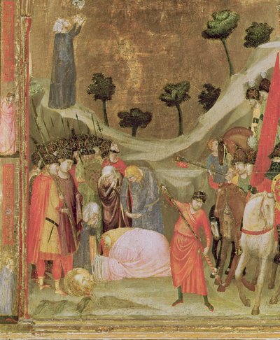 Il martirio di San Paolo, pannello destro del trittico Stefaneschi, c.1320 (tempera su pannello) (dettaglio) da Giotto di Bondone