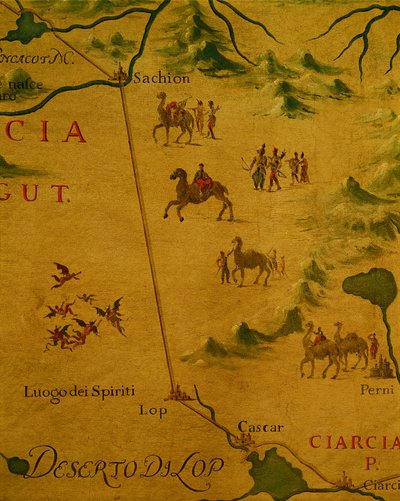 Deserto di Lop e casa di spiriti e fantasmi attraversata da Marco Polo da Giovan Battista Ramusio