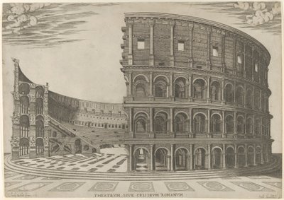 Sezione ed elevazione del Colosseo a Roma da Giovanni Ambrogio Brambilla