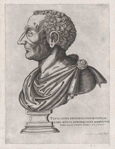 Speculum Romanae Magnificentiae: Busto di Livio, 1582 da Giovanni Ambrogio Brambilla