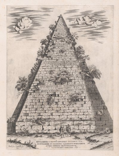 Speculum Romanae Magnificentiae: Piramide di Caio Cestio, 1582 da Giovanni Ambrogio Brambilla