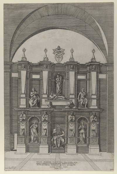 Speculum Romanae Magnificentiae: Sepolcro di Giulio II, 1582 da Giovanni Ambrogio Brambilla