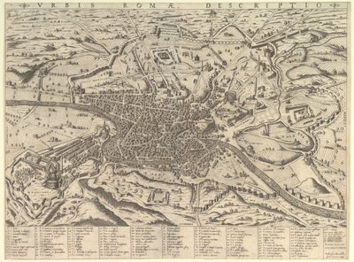 Speculum Romanae Magnificentiae: Vista della Roma moderna da ovest da Giovanni Ambrogio Brambilla