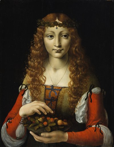 Ragazza con ciliegie, c.1491-95 da Giovanni Ambrogio de (attr. to) Predis