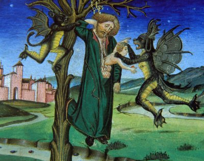 Giuda impiccato, Bibbia Nuovo Testamento da Giovanni Ambrogio de Predis