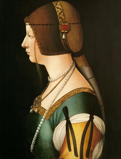 Ritratto di Bianca Maria Sforza 1472-1510, la seconda moglie di Massimiliano I, Sacro Romano Imperatore da Giovanni Ambrogio de Predis