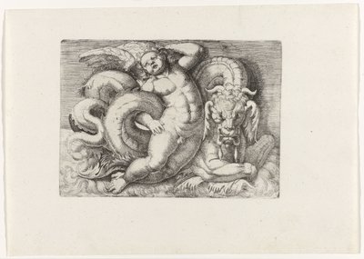 Putto che cavalca un mostro marino da Giovanni Andrea Maglioli