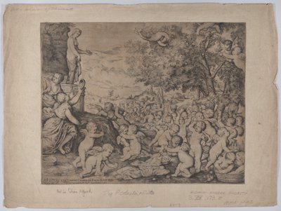 Putti davanti a una statua di Venere, dopo Tiziano da Giovanni Andrea Podesta