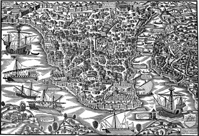 Costantinopoli, metà del XVI secolo da Giovanni Andrea Vavassori