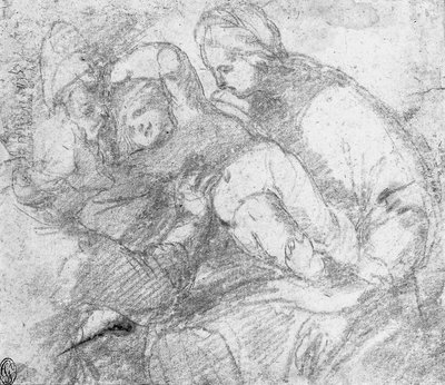 La Madonna e il Bambino con un santo in ginocchio da Giovanni Angelo Ferrario