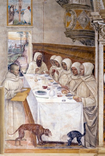 Benedetto ottiene farina in abbondanza e nutre i monaci da Giovanni Antonio Bazzi Sodoma
