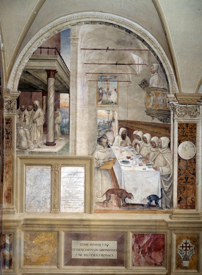 Benedetto ottiene farina in abbondanza e nutre i monaci da Giovanni Antonio Bazzi Sodoma