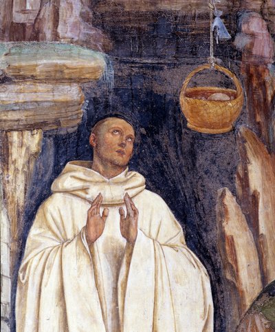 Il demonio rompe la campana del cesto di San Benedetto (dettaglio) da Giovanni Antonio Bazzi Sodoma