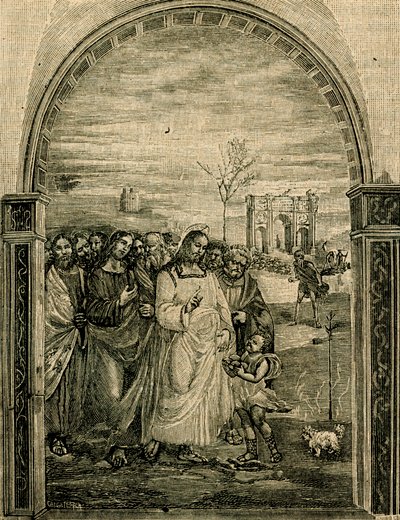 Moltiplicazione dei pani e dei pesci, affresco di Sodoma, refettorio di Sant