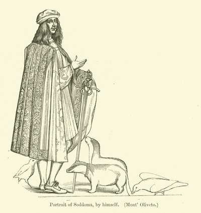 Autoritratto del pittore italiano Il Sodoma da Giovanni Antonio Bazzi Sodoma
