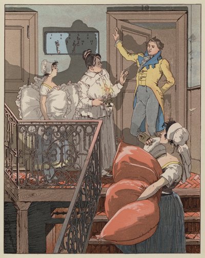 Scena da La Dame de Gai-Fredon, di Quatrelles (Ernest LEpine) da Giovanni Antonio Bazzi after Sodoma