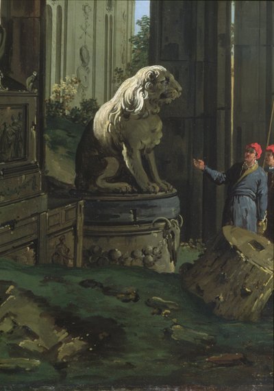 (dettaglio) Capriccio con motivi di Padova, c.1756 da Giovanni Antonio Canal