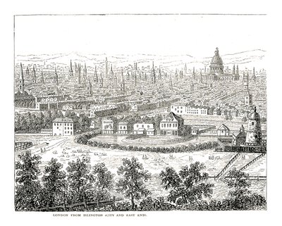Londra da Islington City e East End. Da una vista di Canaletti, pubblicata nel 1753 da Giovanni Antonio Canal