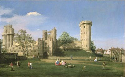 Castello di Warwick, fronte est dal cortile, 1752 da Giovanni Antonio Canal