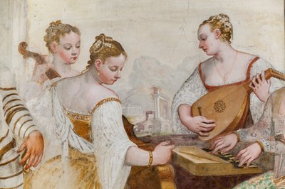 Dame di corte, dettaglio di Il Concerto, Sala Principale, c.1570 da Giovanni Antonio Fasolo