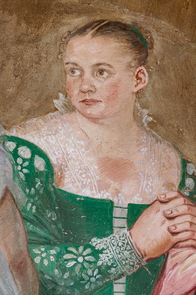 Figura femminile (dettaglio) della Clemenza di Scipione, Sala del camino, c.1560-65 da Giovanni Antonio Fasolo