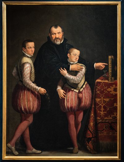 Ritratto di Giuseppe Gualdo con i suoi figli Paolo ed Emilio da Giovanni Antonio Fasolo