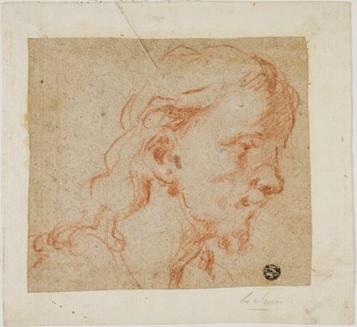 Testa di Cristo, in profilo di tre quarti, verso destra da Giovanni Antonio Guardi