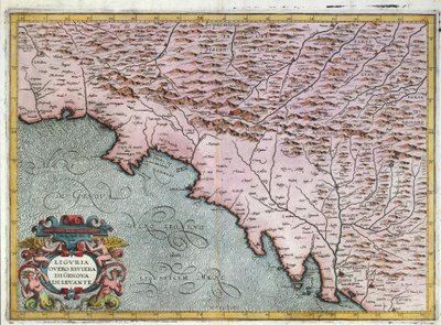 Mappa della Regione della Liguria Orientale, di Giovanni Antonio Magini, Bologna, Incisione su rame da Giovanni Antonio Magini