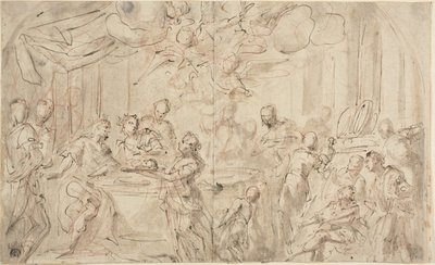 Salomè con la testa di San Giovanni Battista davanti a Erode da Giovanni Antonio Pellegrini