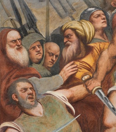 Navata centrale, Prima campata sud, Cristo inchiodato alla croce, Il Pordenone da Giovanni Antonio Pordenone