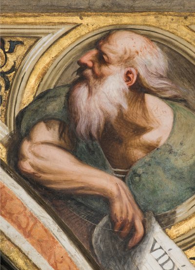 Navata centrale, Terza campata sud, Il Pordenone 1520, Busto con profeta, (dettaglio) da Giovanni Antonio Pordenone