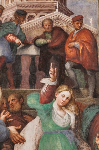La disputa di Santa Caterina con i filosofi, (dettaglio) da Giovanni Antonio Pordenone
