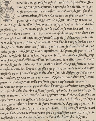 Essempio di recammi, pagina del titolo verso, 1530 da Giovanni Antonio Tagliente