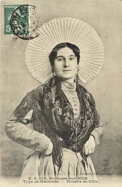 Cartolina: Mailotte, donna del marinaio in toilette da Ville/Boulogne-sur-Mer da Phillipe de Marlier