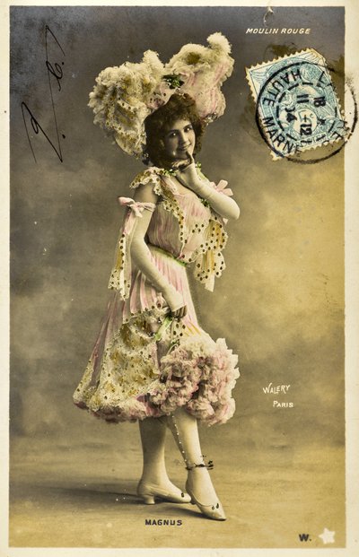 Cartolina: Moulin Rouge - Ritratto di Magnus, artista di music hall da Phillipe de Marlier