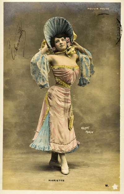 Cartolina: Moulin Rouge - Ritratto di Mariette, artista di music hall da Phillipe de Marlier