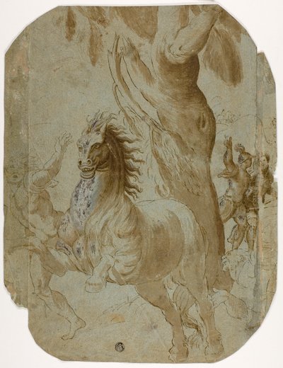 Conversione di San Paolo (recto); Uomo Visto da Dietro (verso) da Giovanni Antonio da Pordenone