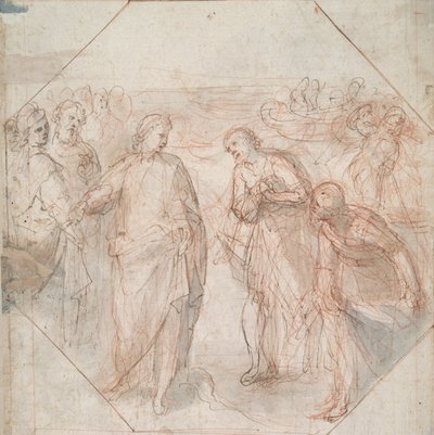 La caduta di Simon Mago (recto); La chiamata di Giacomo e Giovanni (o di Pietro e Andrea) (verso) da Giovanni Balducci