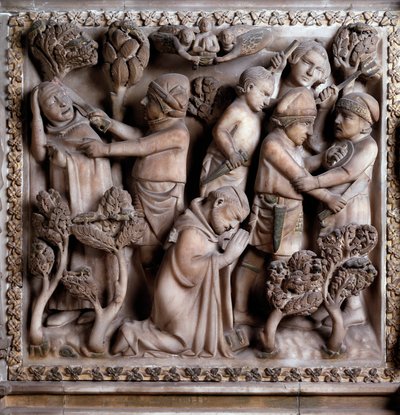 Rappresentazione del martirio di Pietro da Verona da Giovanni Balduccio