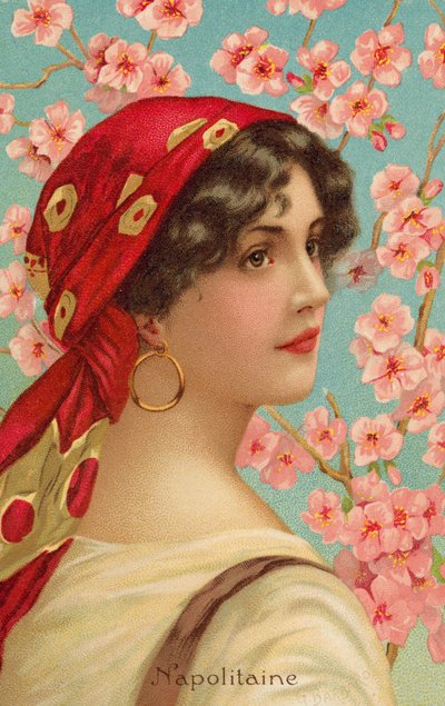 Ritratto di una donna napoletana con un albero in fiore da Giovanni Barbaro
