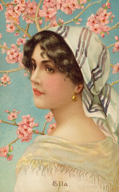 Ritratto di una donna con un albero in fiore da Giovanni Barbaro
