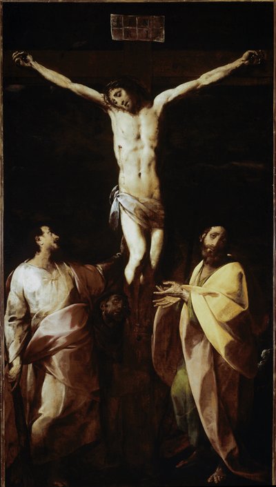 Crocifissione con san Giacomo, san Filippo e san Francesco da Giovanni Battista  Crespi
