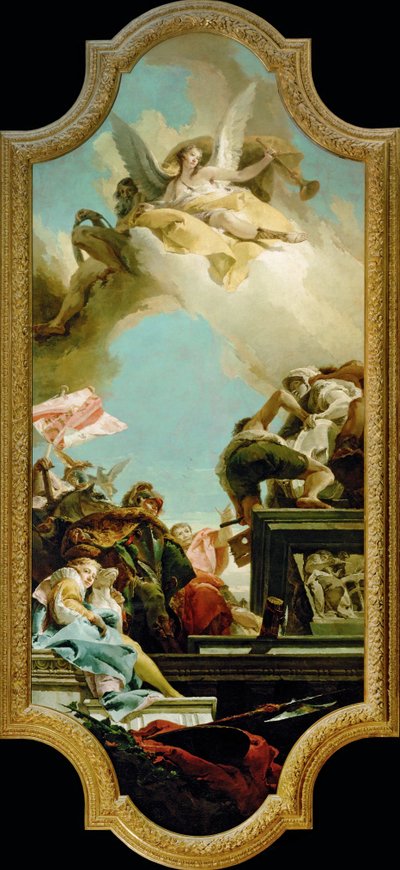 Erezione di una statua per un imperatore (dipinto su tela) da Giovanni Battista (1696-1770) Tiepolo