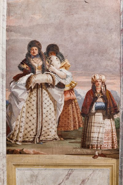 Alloggi per ospiti, stanza delle false architetture gotiche: "Una passeggiata invernale" da Giovanni Battista Tiepolo